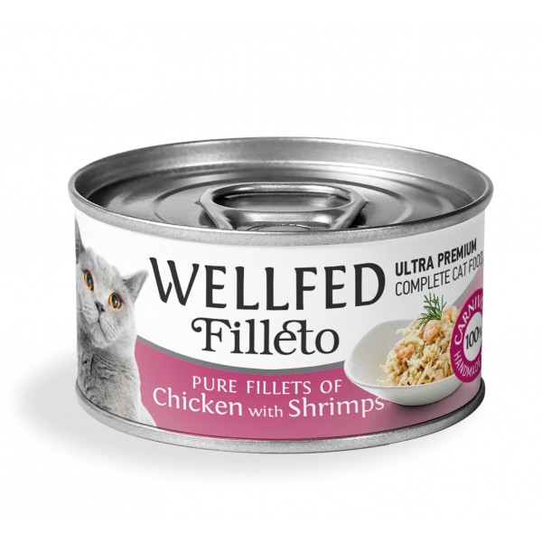 Wellfed Filleto Chicken & Shrimps 70gr Super Premium Τροφές